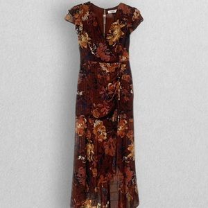 Ali & Jay LA Burgundy Flower Maxi Mermaid Dress